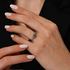 0,58 ct. Diamant Schwarz Stein Ring