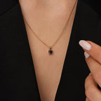 0,23 ct. Schwarz Stein Solitärhalskette