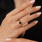 1,26 ct. Schwarz Stein Solitärring