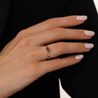 0,23 ct. Schwarz Stein Solitärring