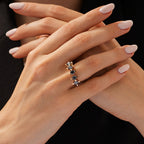 1,94 ct. Schwarz Stein Fünf-Stein Ring