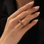 1,08 ct. Schwarz Stein Fünf-Stein Ring