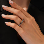 2,39 ct. Schwarz Stein Fünf-Stein Ring