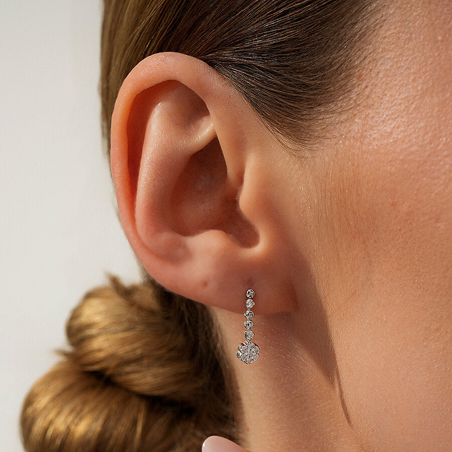 0,17 ct. Diamant Blumen Trend Ohrringe