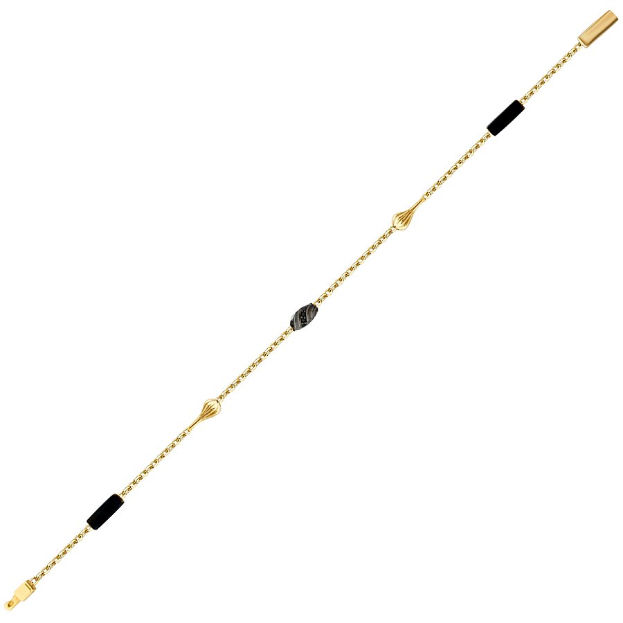 Herrenarmband aus Gold mit schwarzem Spinell