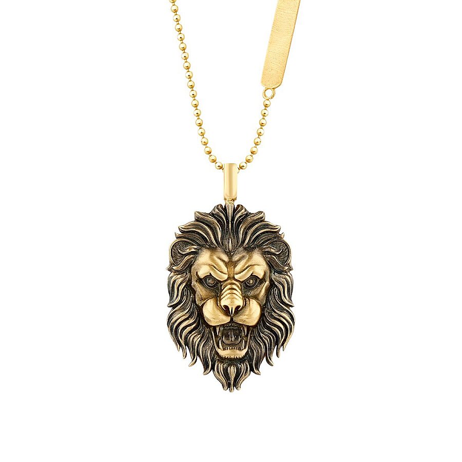 Herren-Halskette mit Löwenmotiv aus Gold