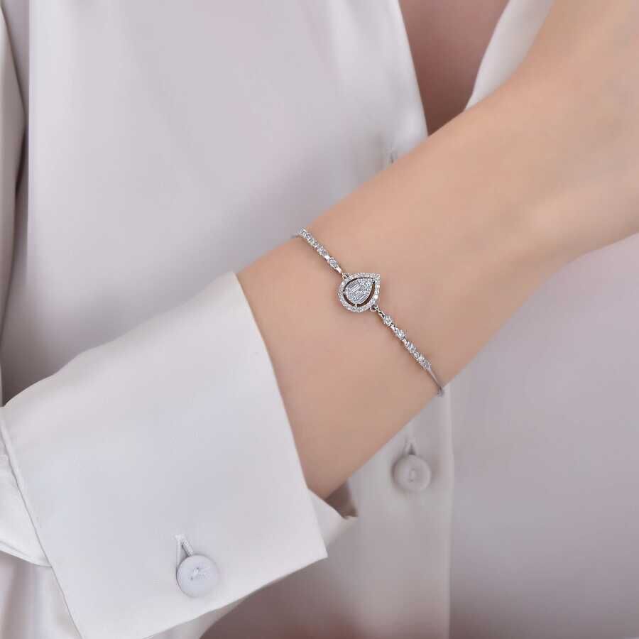 0.50 ct. Diamant Baguette Tropfen Armreif