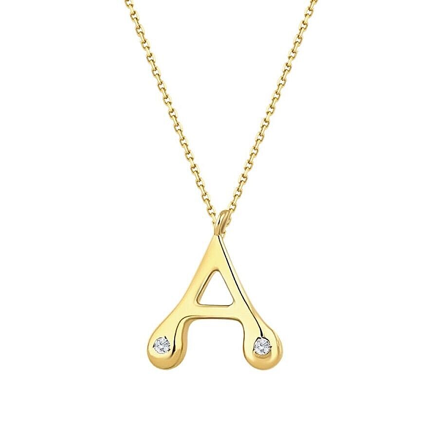 0,04 ct. Diamant Halskette Buchstabe A