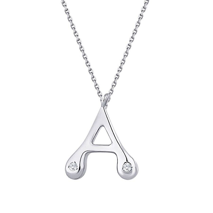 0,04 ct. Diamant Halskette Buchstabe A
