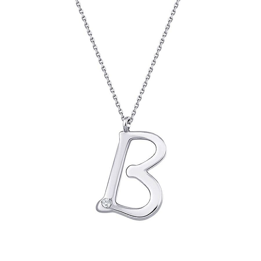 0,02 ct. Diamant Halskette Buchstabe B