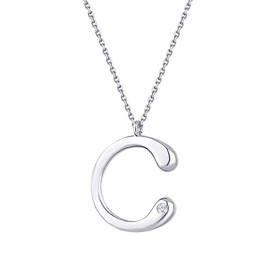 0,02 ct. Diamant Halskette Buchstabe C