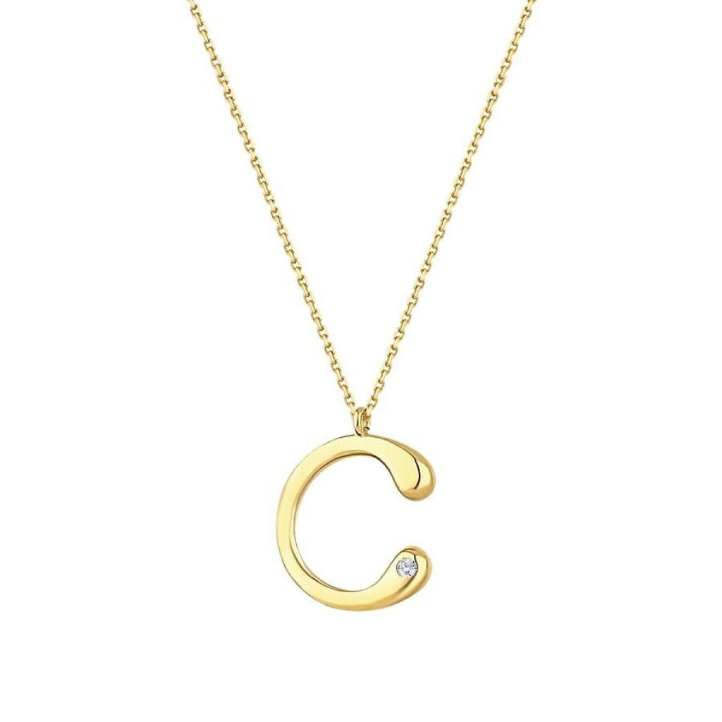 0,02 ct. Diamant Halskette Buchstabe C