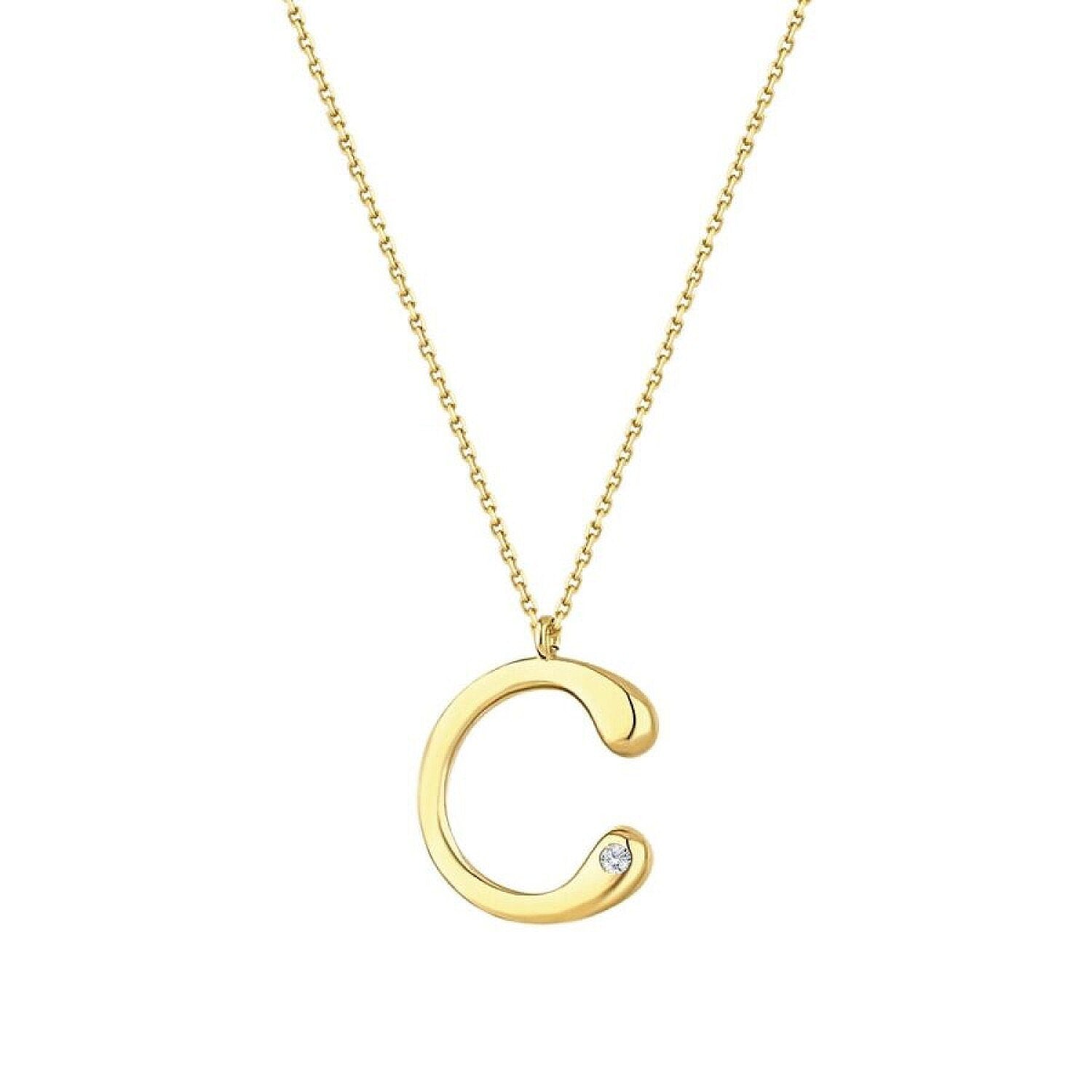 0,02 ct. Diamant Halskette Buchstabe C