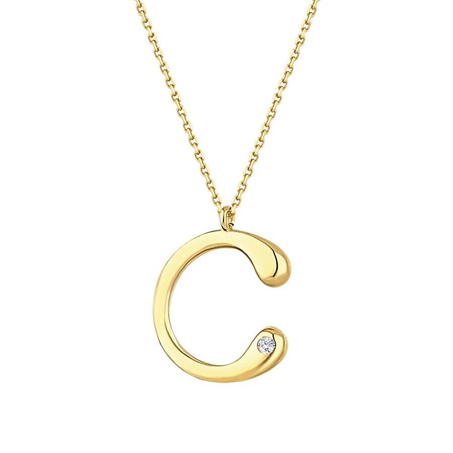 0,02 ct. Diamant Halskette Buchstabe C