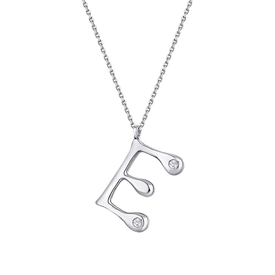 0,04 ct. Diamant Halskette Buchstabe E