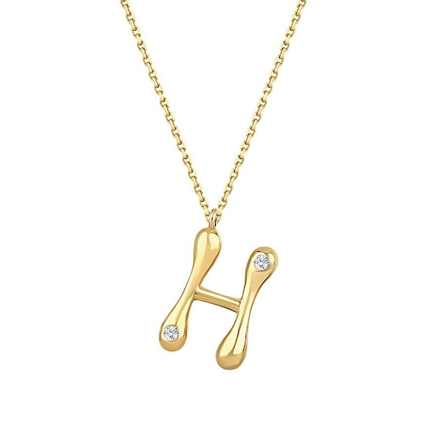 0,04 ct. Diamant Halskette Buchstabe H