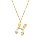 0,04 ct. Diamant Halskette Buchstabe H