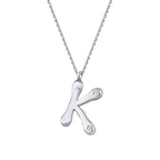 0,04 ct. Diamant Halskette Buchstabe K