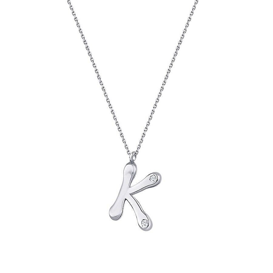 0,04 ct. Diamant Halskette Buchstabe K