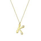 0,04 ct. Diamant Halskette Buchstabe K