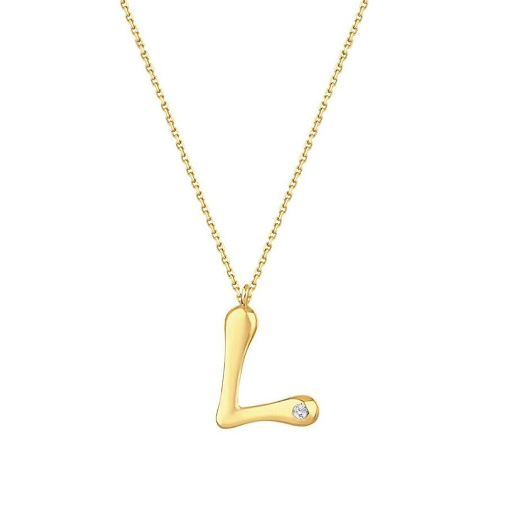 0,02 ct. Diamant Halskette Buchstabe L