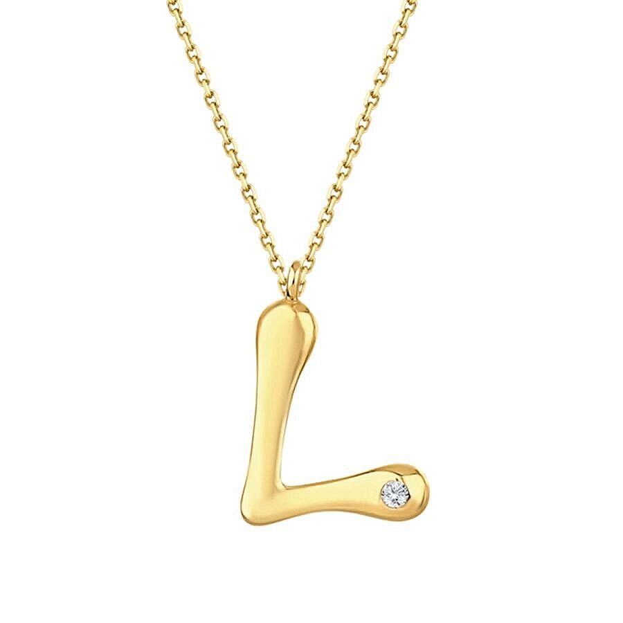 0,02 ct. Diamant Halskette Buchstabe L