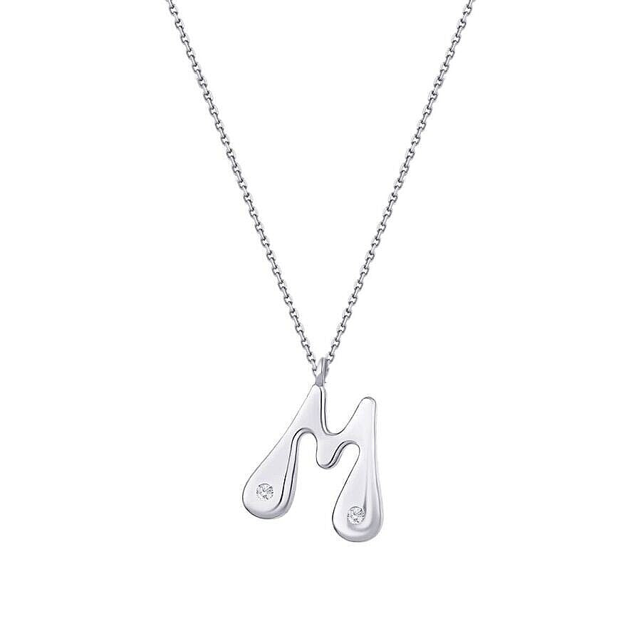 0,04 ct. Diamant Halskette Buchstabe M