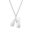 0,04 ct. Diamant Halskette Buchstabe M