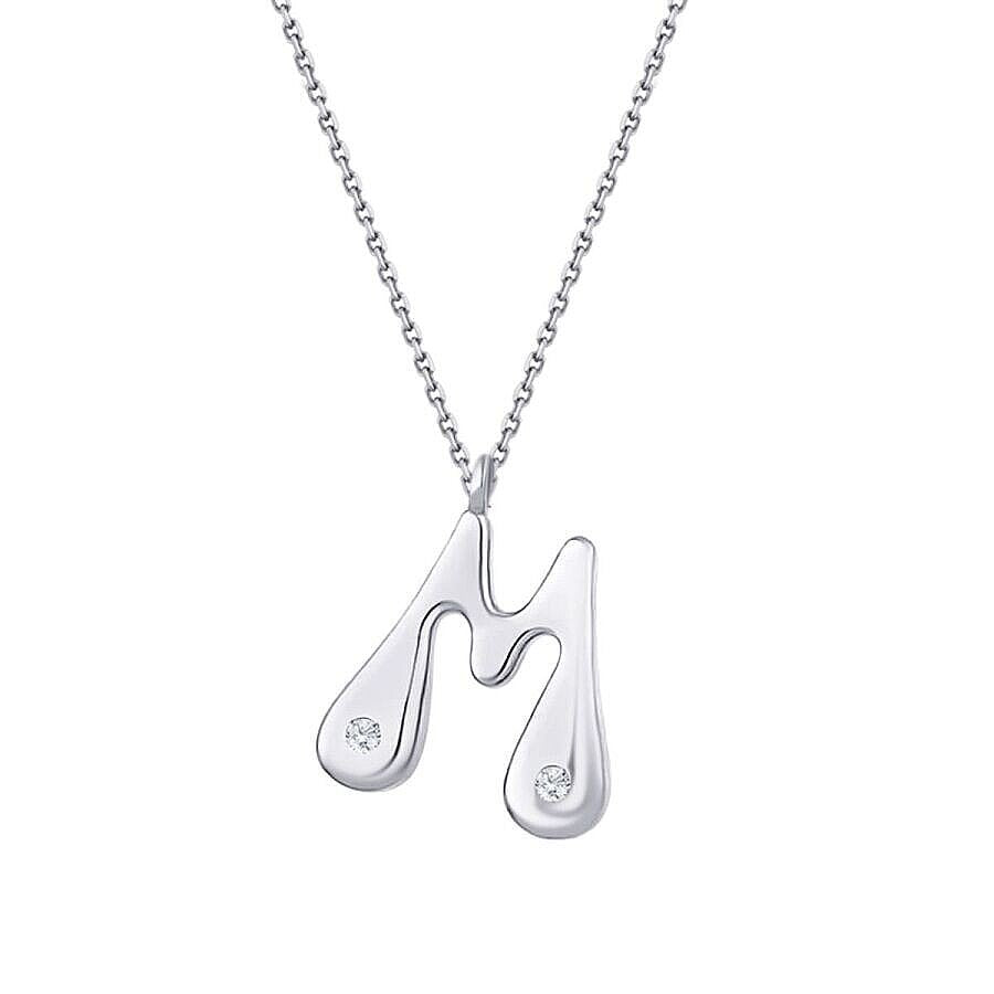 0,04 ct. Diamant Halskette Buchstabe M
