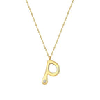 0,02 ct. Diamant Halskette Buchstabe P