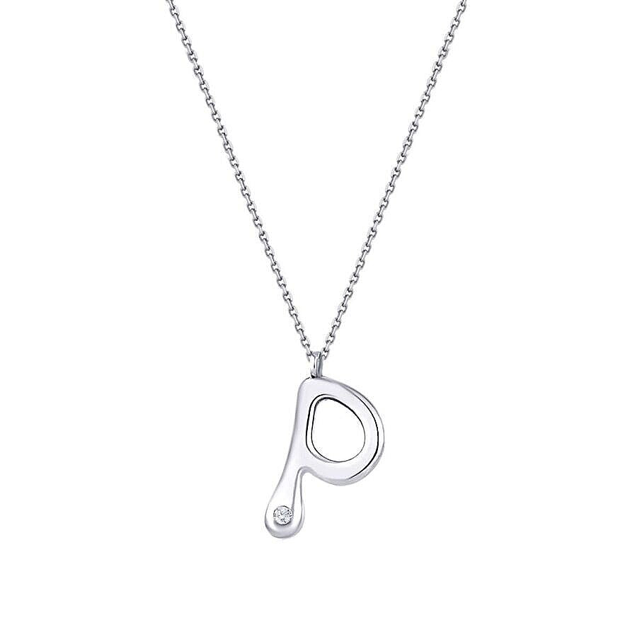 0,02 ct. Diamant Halskette Buchstabe P
