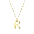 0,02 ct. Diamant Halskette Buchstabe R