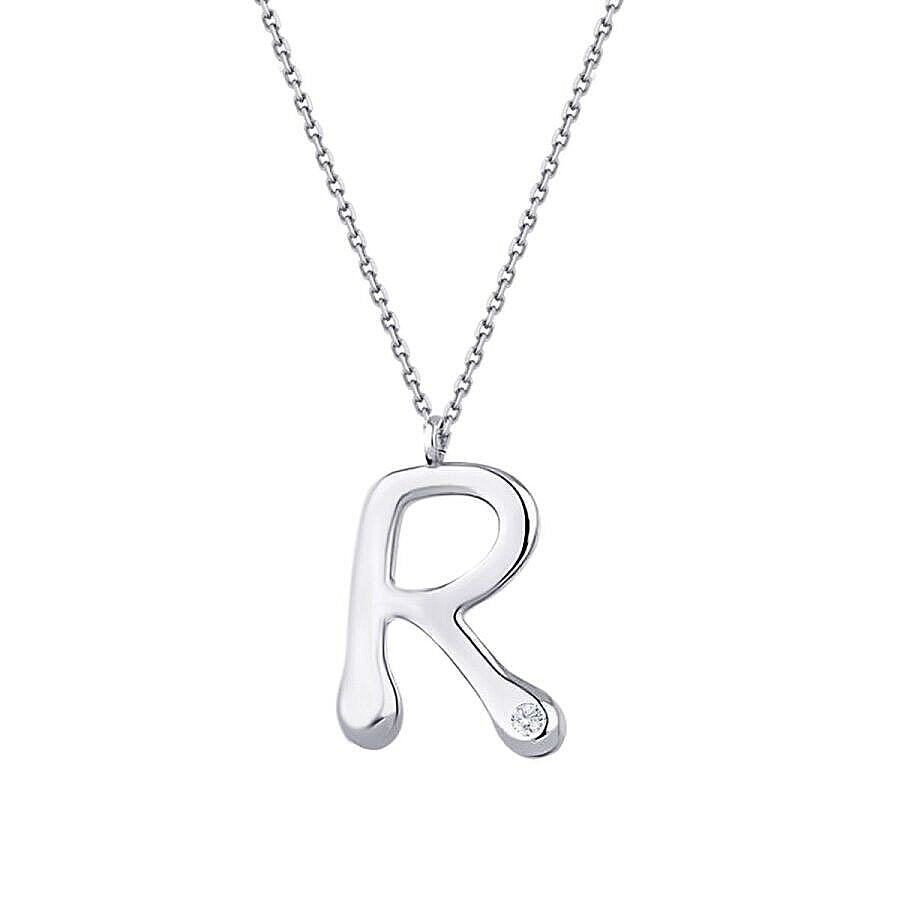 0,02 ct. Diamant Halskette Buchstabe R