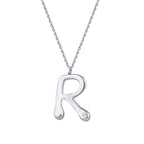 0,02 ct. Diamant Halskette Buchstabe R