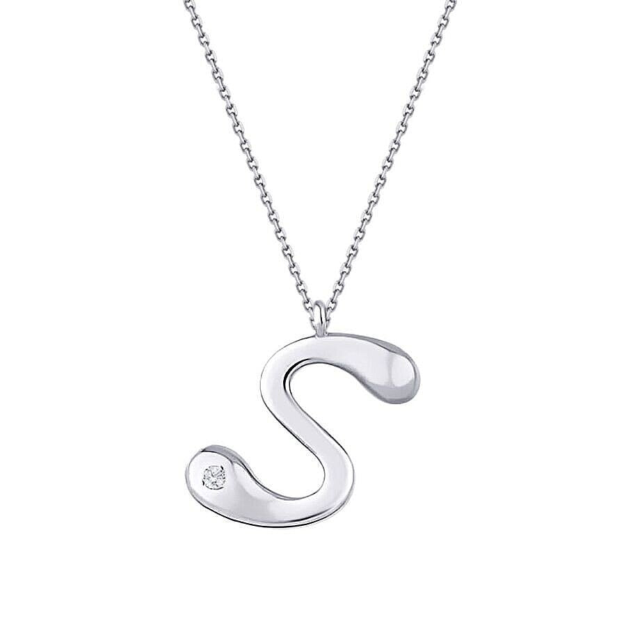 0,02 ct. Diamant Halskette Buchstabe S