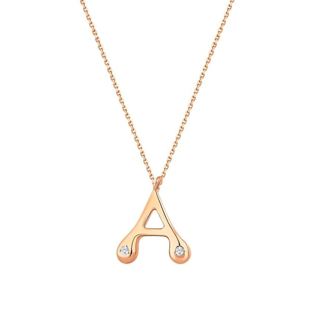 0,04 ct. Diamant Halskette Buchstabe A