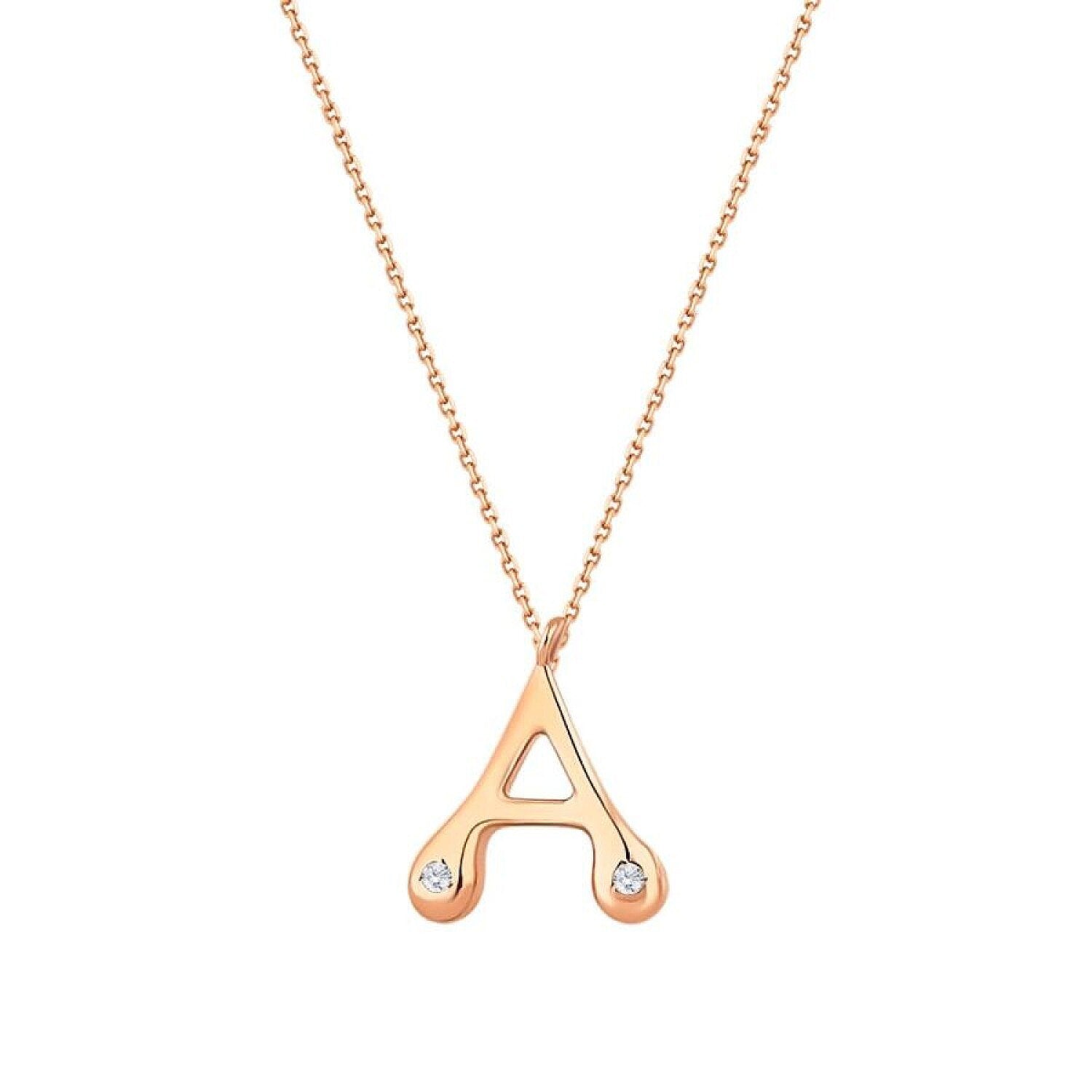 0,04 ct. Diamant Halskette Buchstabe A