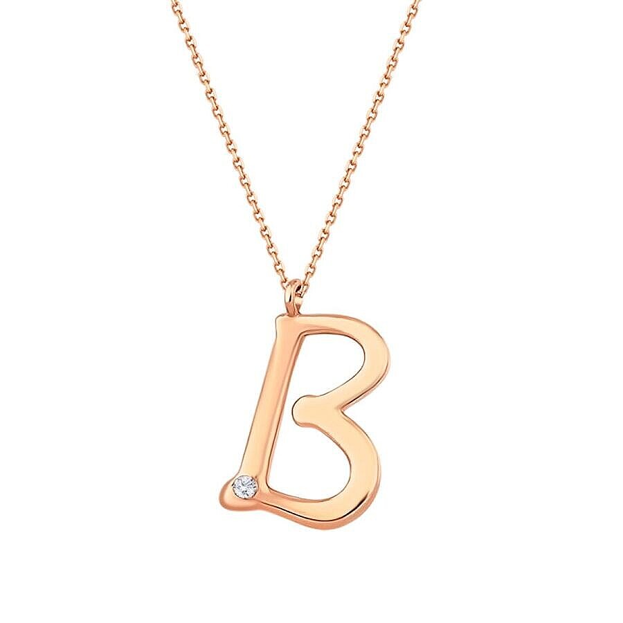 0,02 ct. Diamant Halskette Buchstabe B