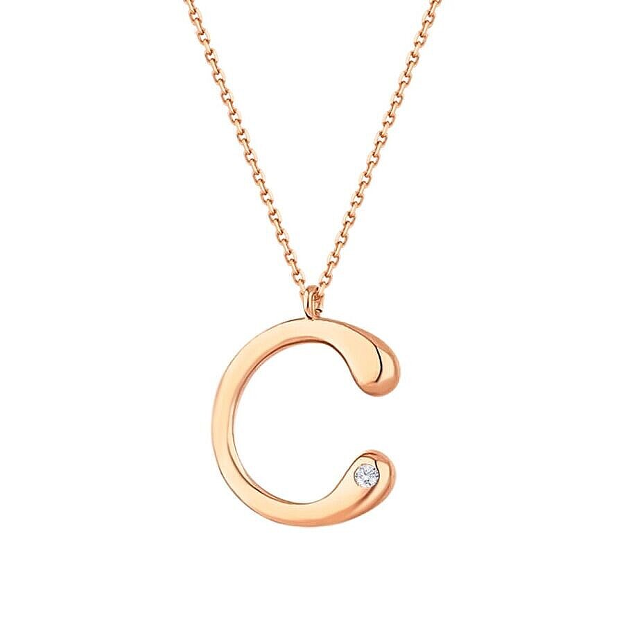 0,02 ct. Diamant Halskette Buchstabe C