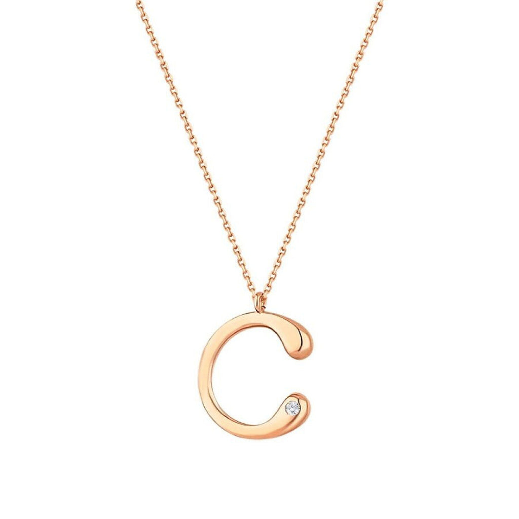 0,02 ct. Diamant Halskette Buchstabe C