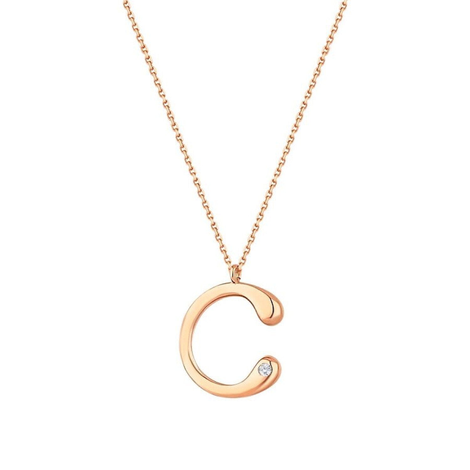 0,02 ct. Diamant Halskette Buchstabe C