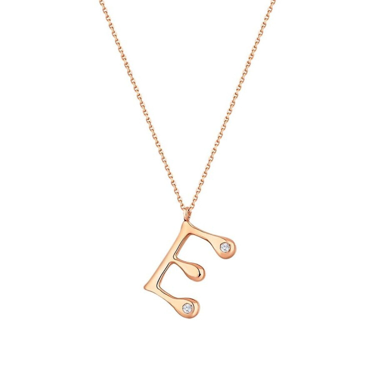 0,04 ct. Diamant Halskette Buchstabe E