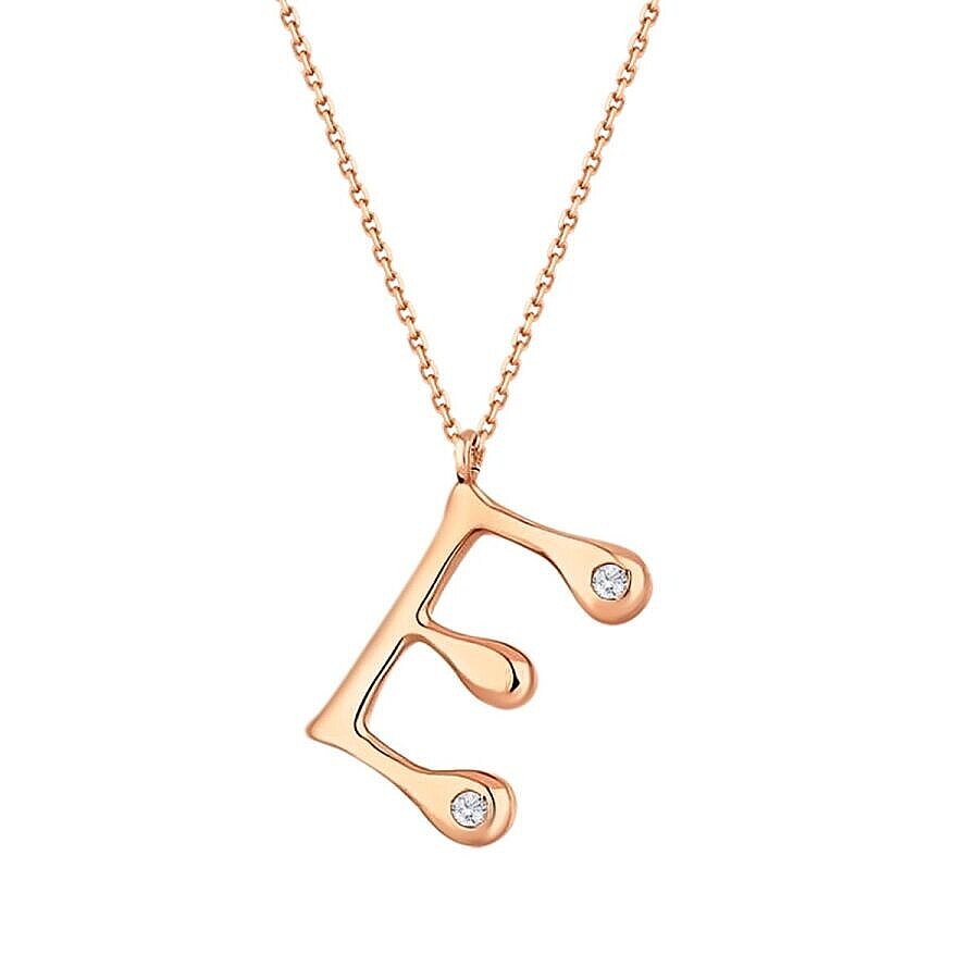 0,04 ct. Diamant Halskette Buchstabe E