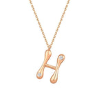 0,04 ct. Diamant Halskette Buchstabe H