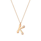 0,04 ct. Diamant Halskette Buchstabe K