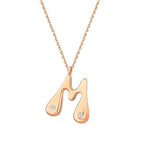 0,04 ct. Diamant Halskette Buchstabe M