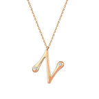 0,04 ct. Diamant Halskette Buchstabe N