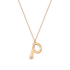 0,02 ct. Diamant Halskette Buchstabe P