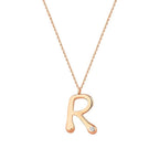 0,02 ct. Diamant Halskette Buchstabe R