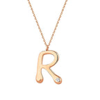 0,02 ct. Diamant Halskette Buchstabe R